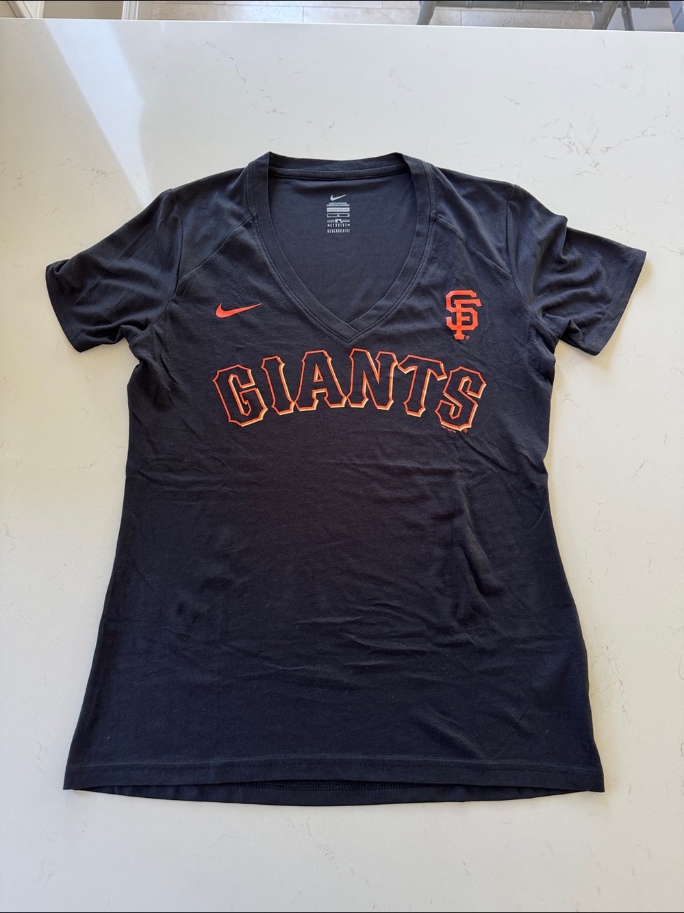 Nike Black & Orange San Francisco Giants V-Neck Tee Size: L NWOT